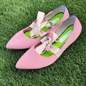 Rothy’s The Mary Jane Women's Size 13 Rosebud Pointed Toe Bow Ballet Flat Shoes